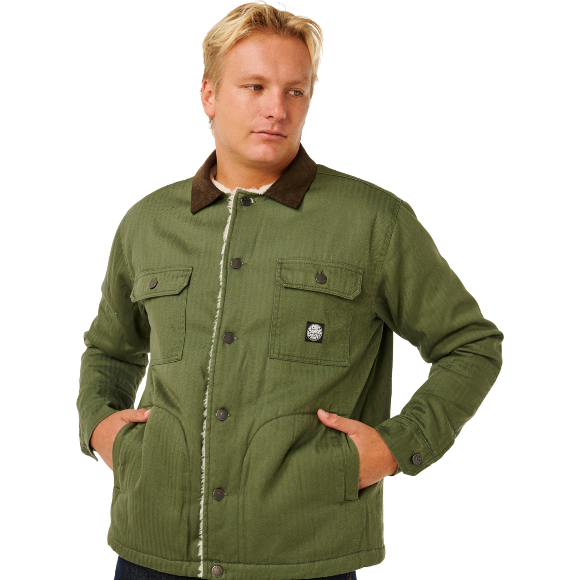 Rip Curl Mens Premium Surf Sherpa Jacket 02LMJA - Dark Olive